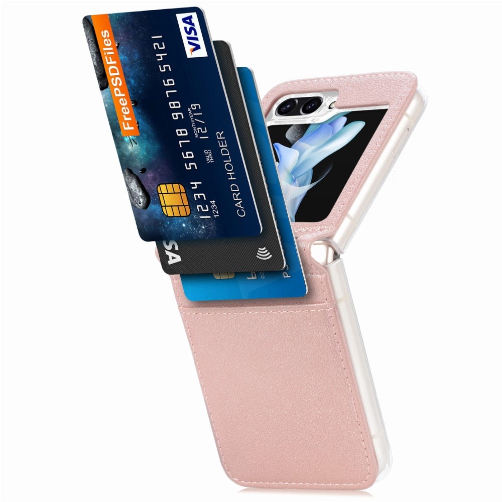 Slim Card Wallet Samsung Galaxy Z Flip 6 vaaleanpunainen