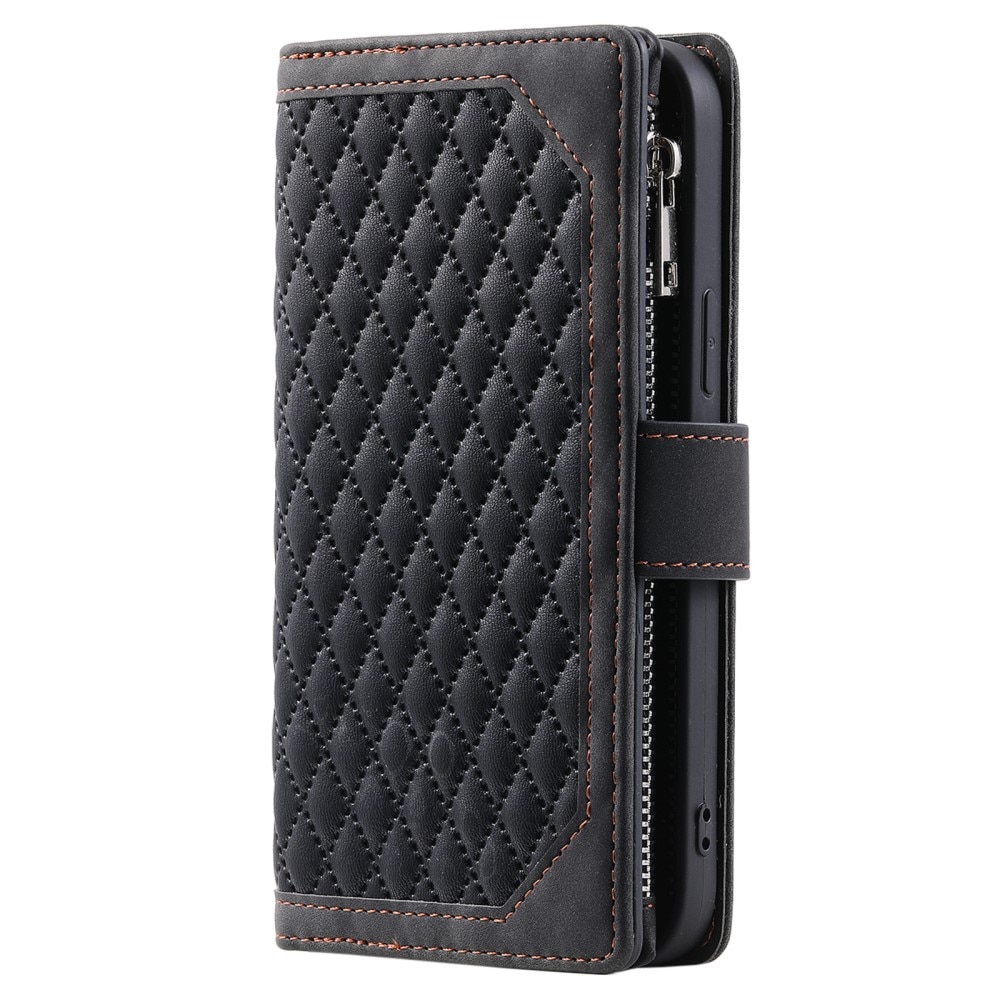 Lompakkolaukku iPhone 16 Plus Quilted Musta