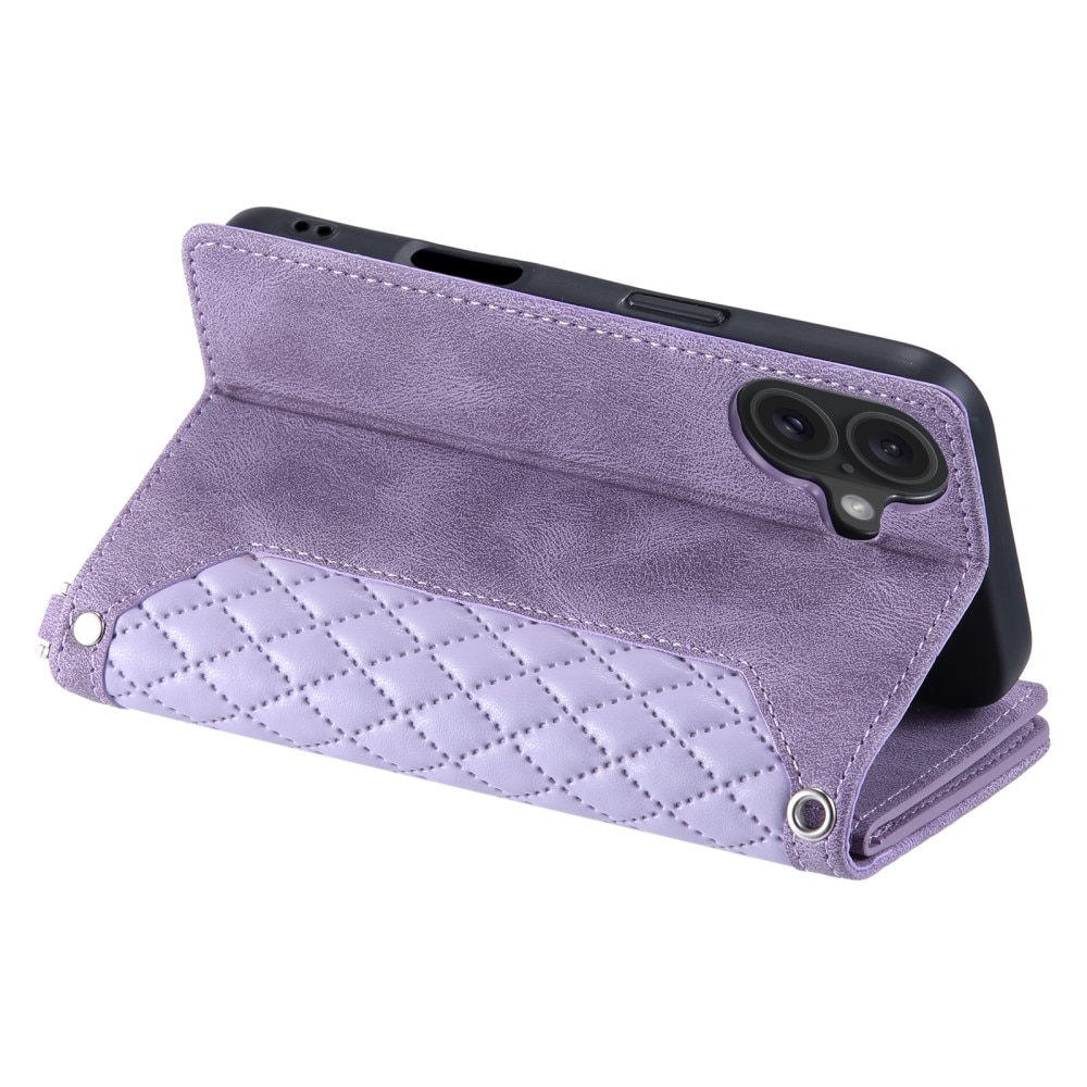 Lompakkolaukku iPhone 16 Quilted Liila