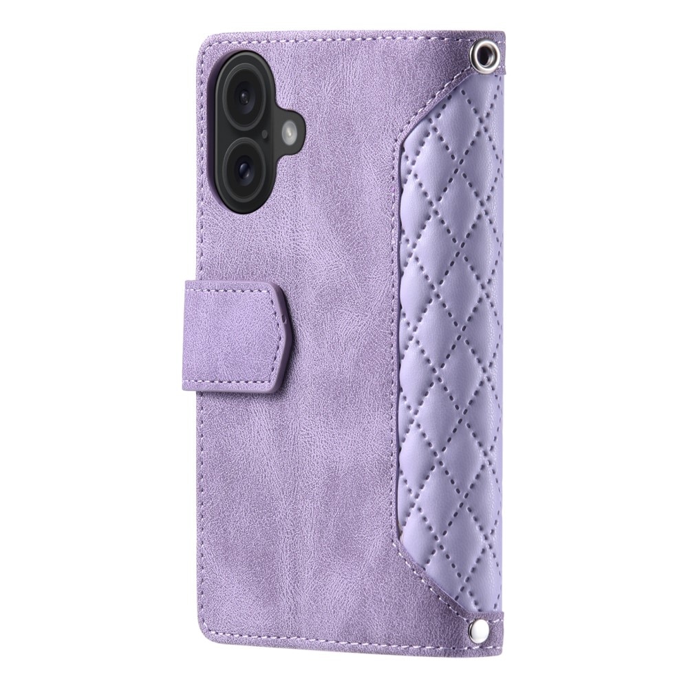 Lompakkolaukku iPhone 16 Quilted Liila