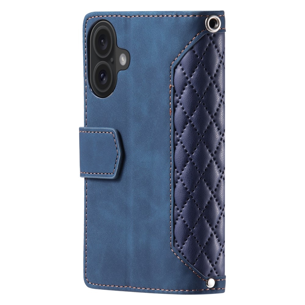 Lompakkolaukku iPhone 16 Quilted Sininen