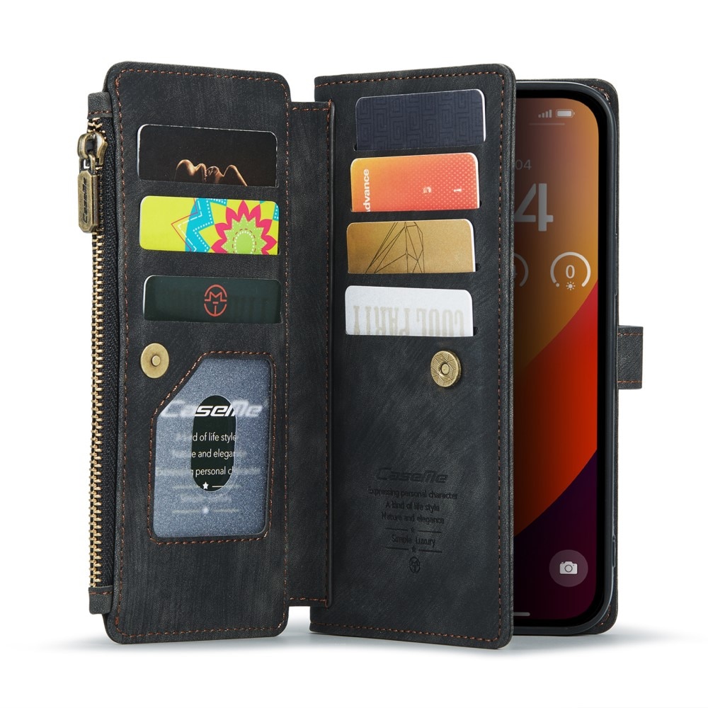 Zipper Wallet iPhone 16 Pro Max Musta