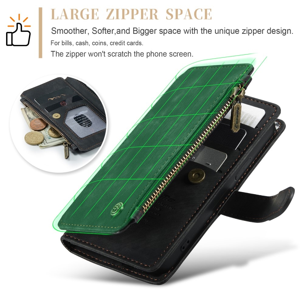 Zipper Wallet iPhone 16 Pro Musta