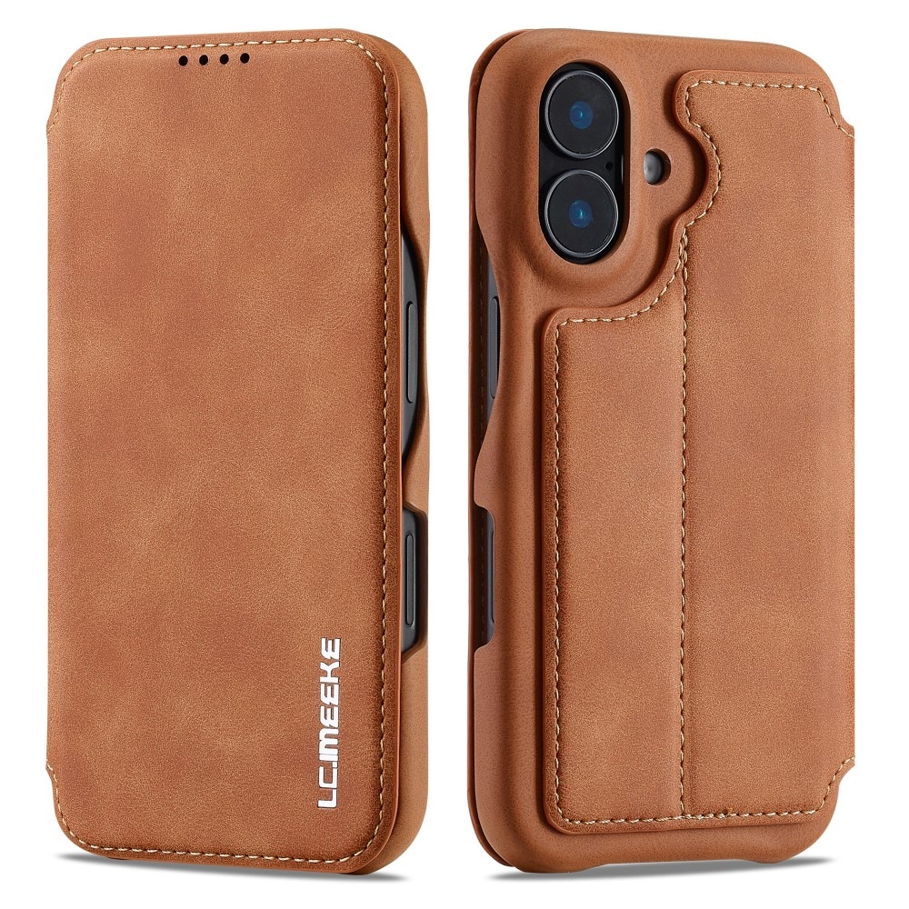 Slim Lompakkokotelot iPhone 16 cognac