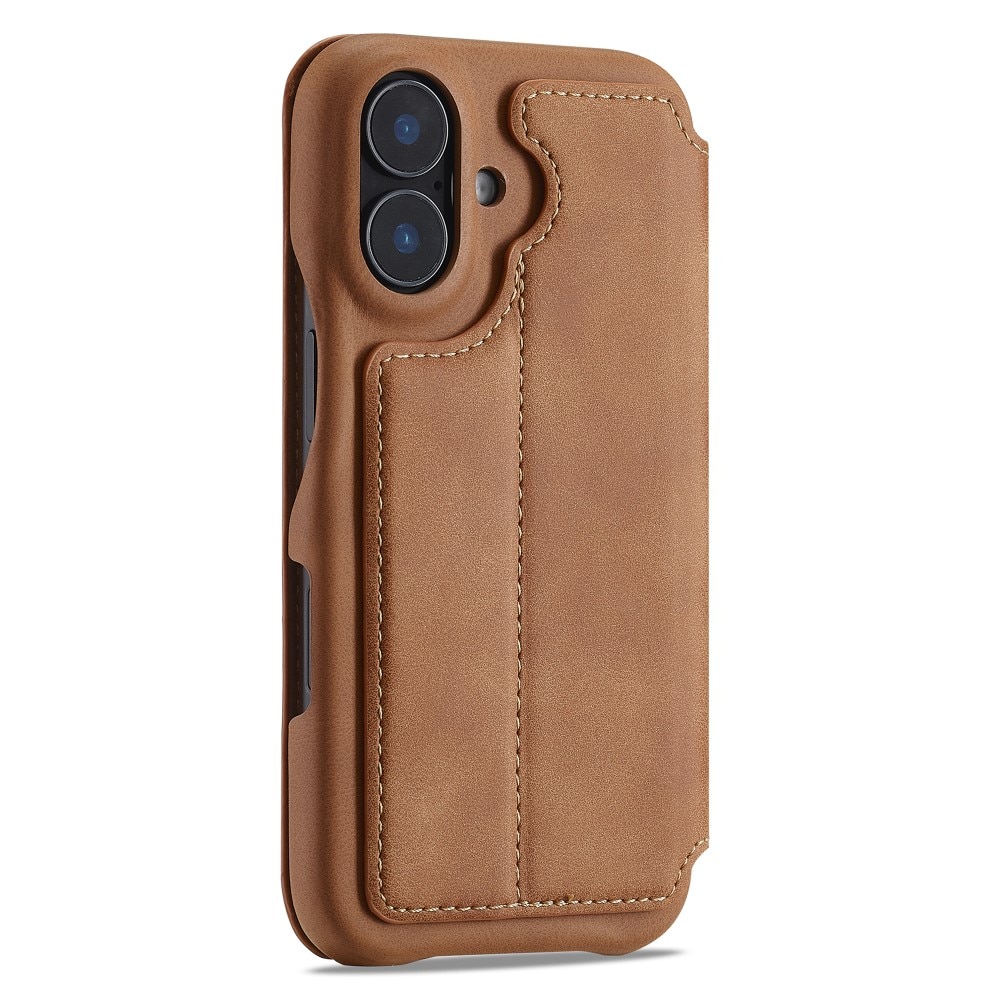 Slim Lompakkokotelot iPhone 16 cognac