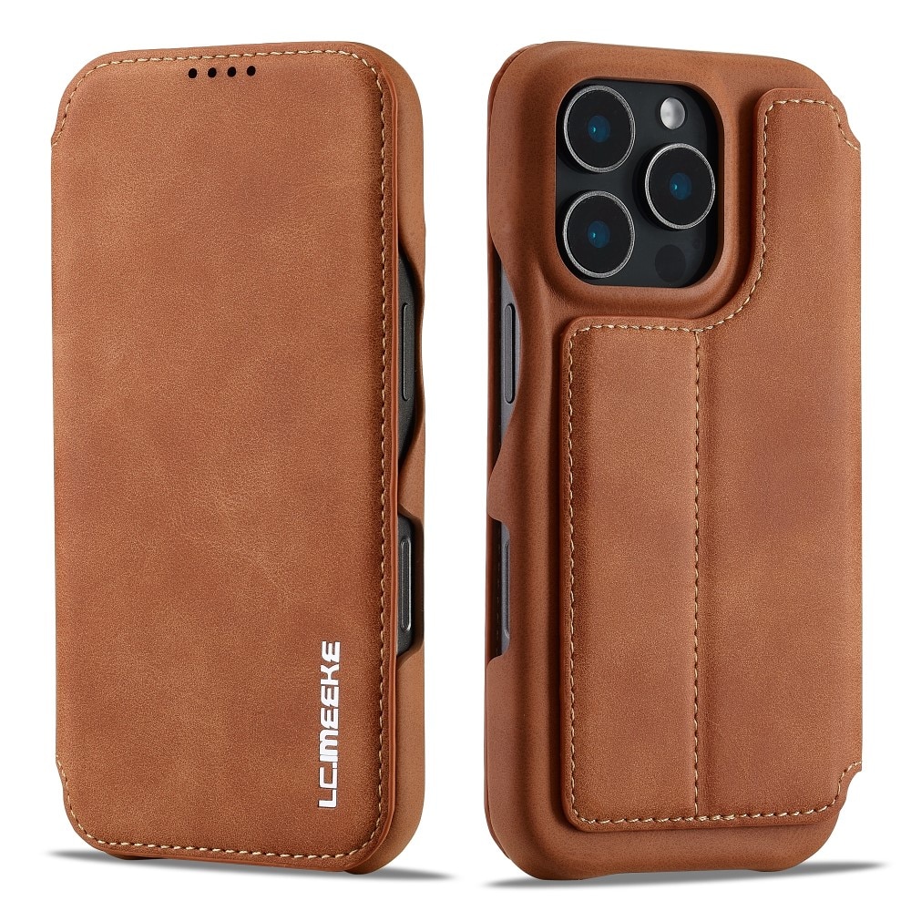 Slim Lompakkokotelot iPhone 16 Pro cognac