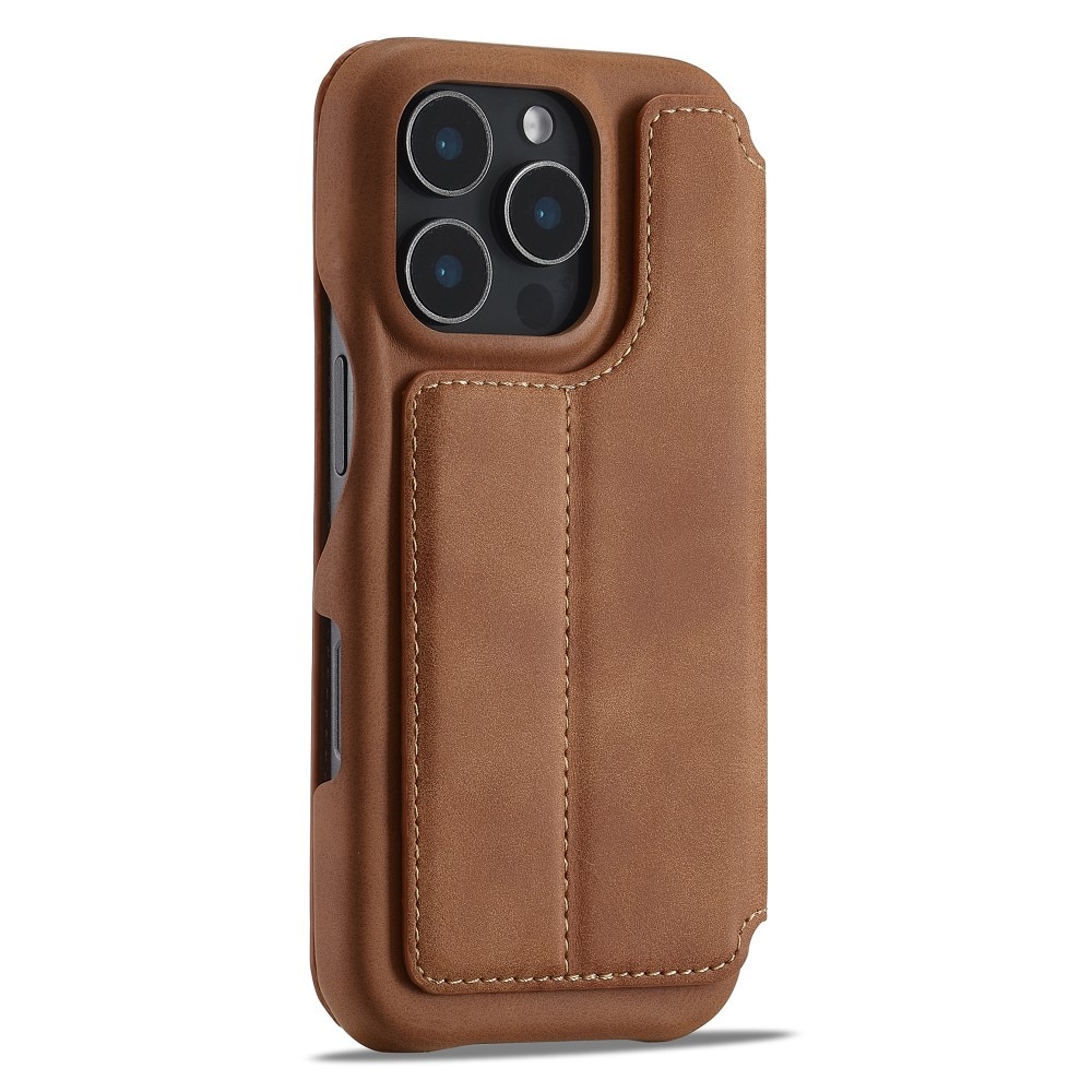 Slim Lompakkokotelot iPhone 16 Pro cognac