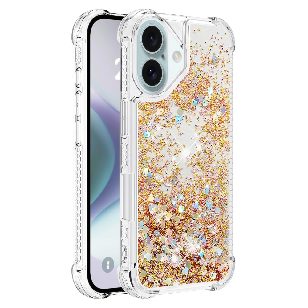 Glitter Powder TPU Kuori iPhone 16 kulta