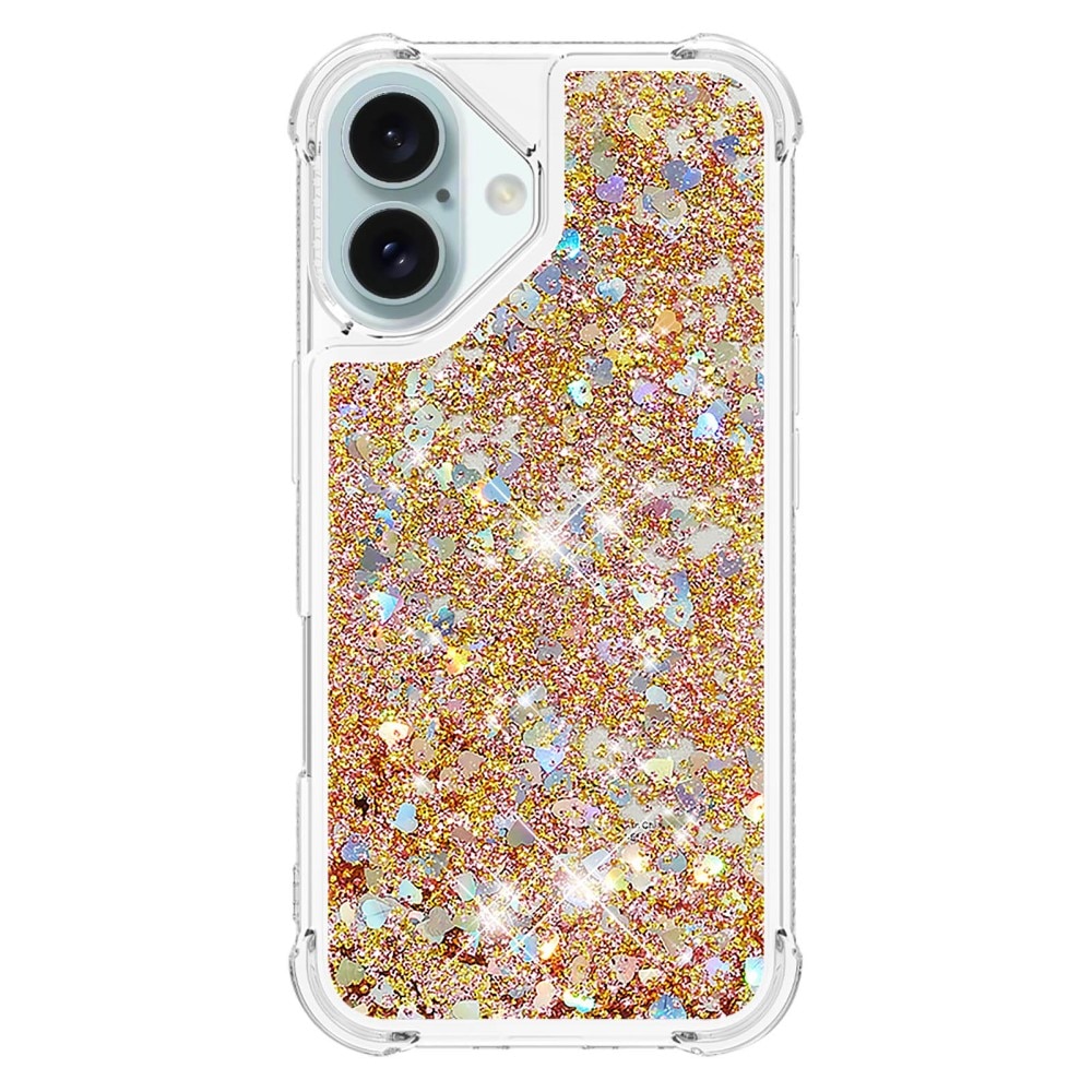 Glitter Powder TPU Kuori iPhone 16 kulta