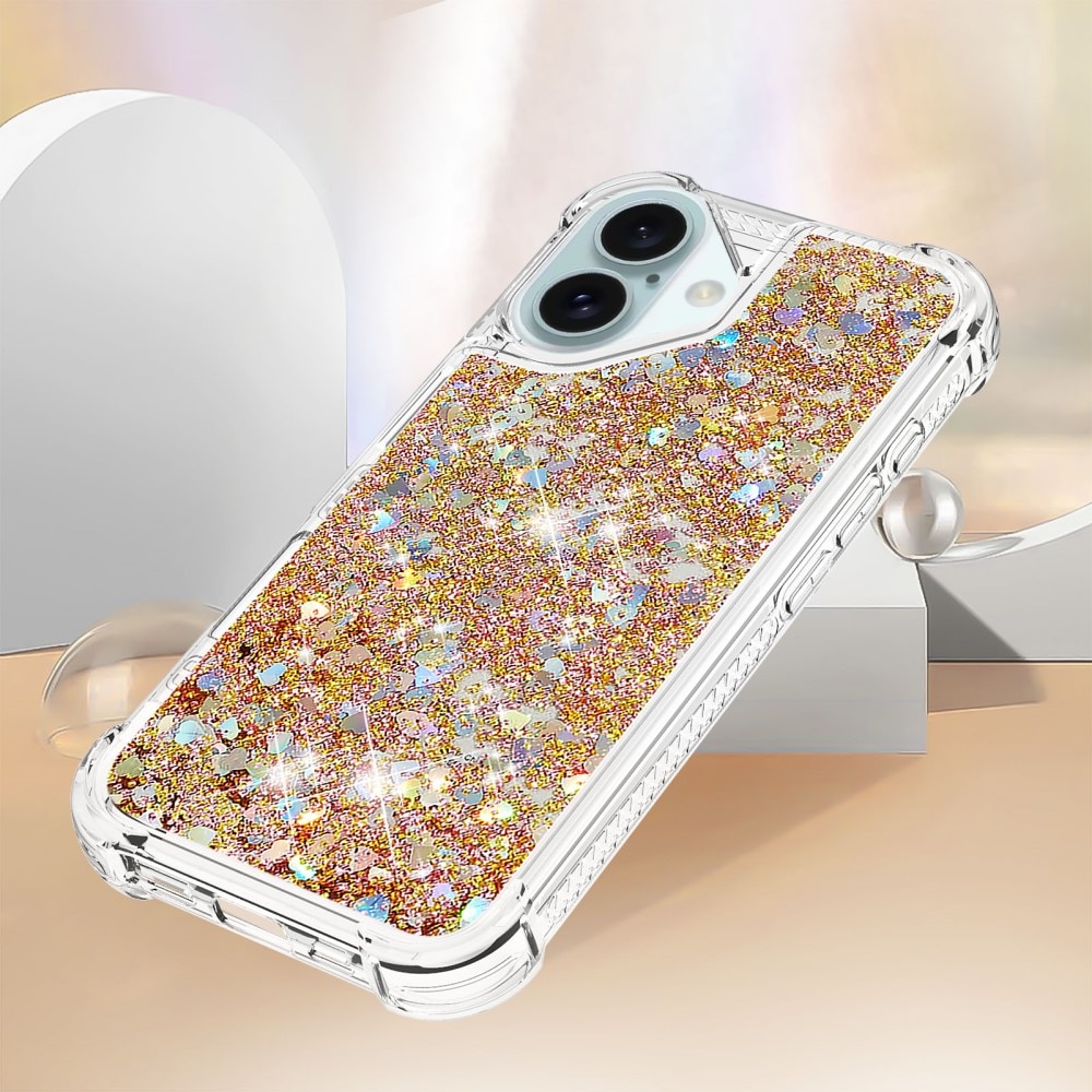 Glitter Powder TPU Kuori iPhone 16 kulta