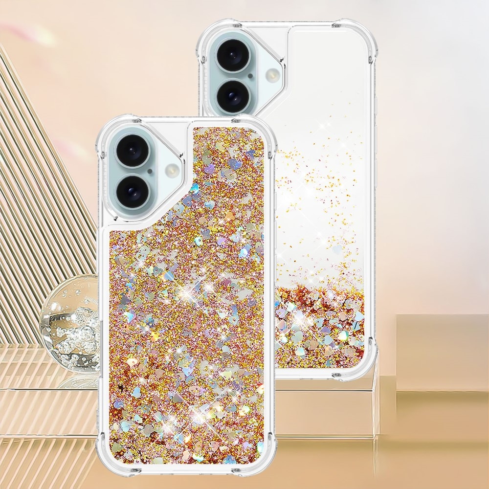 Glitter Powder TPU Kuori iPhone 16 kulta