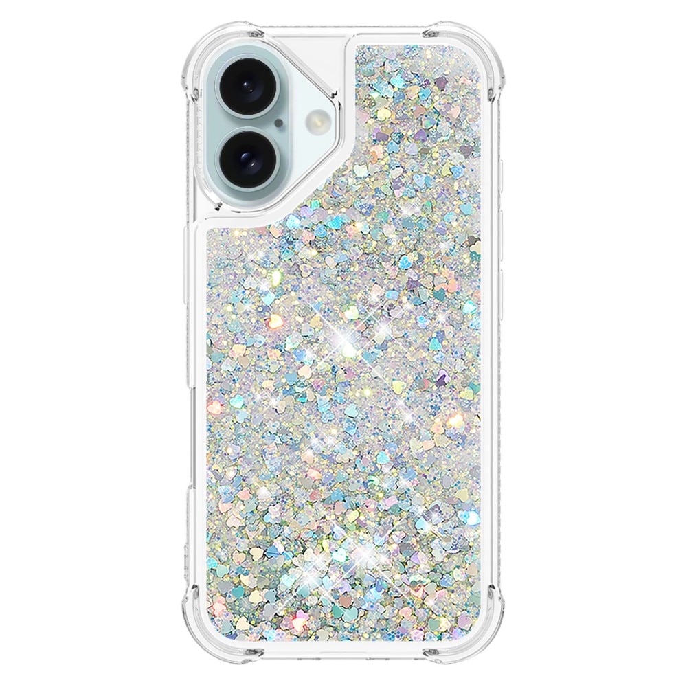 Glitter Powder TPU Kuori iPhone 16 hopea