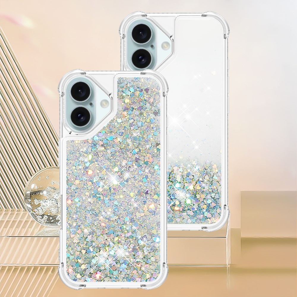 Glitter Powder TPU Kuori iPhone 16 hopea