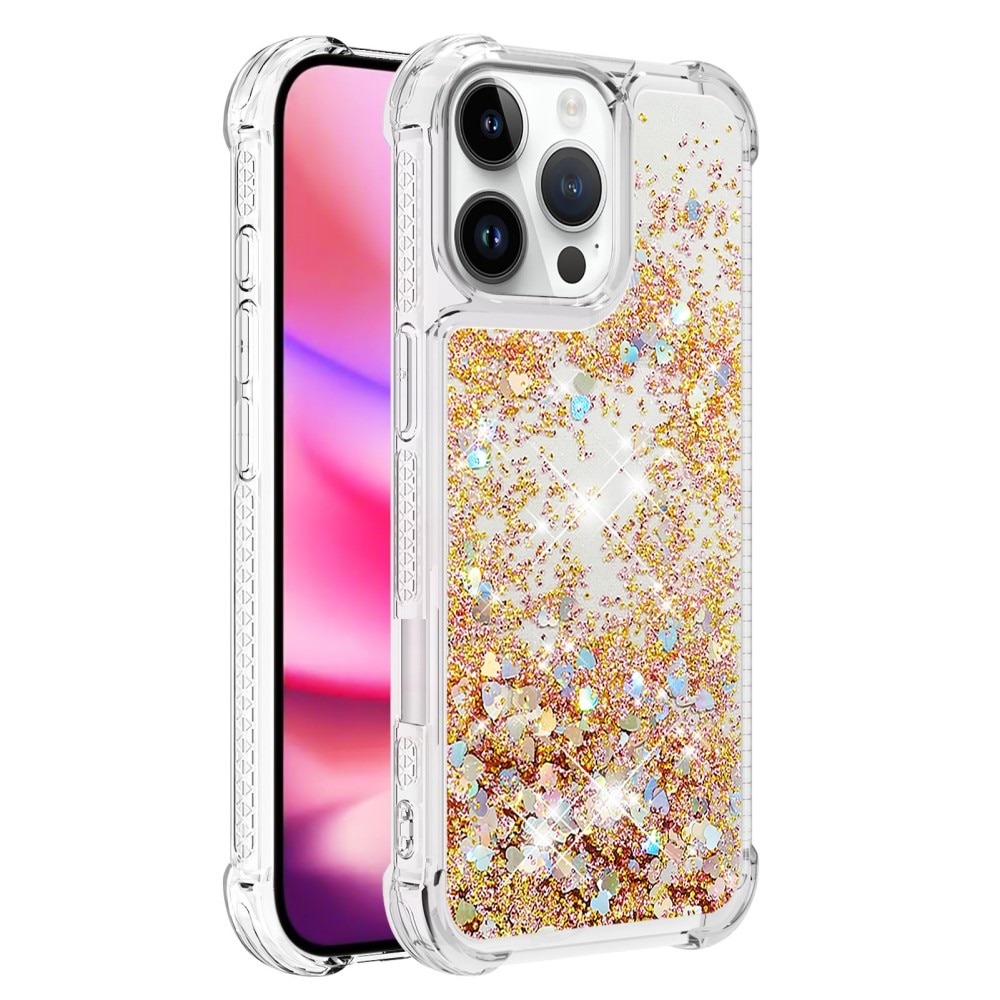 Glitter Powder TPU Kuori iPhone 16 Pro kulta