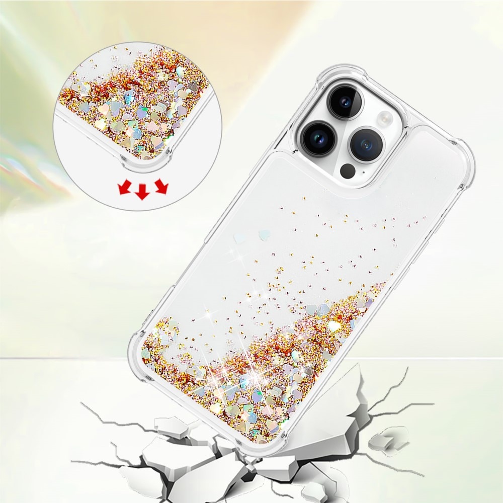 Glitter Powder TPU Kuori iPhone 16 Pro kulta