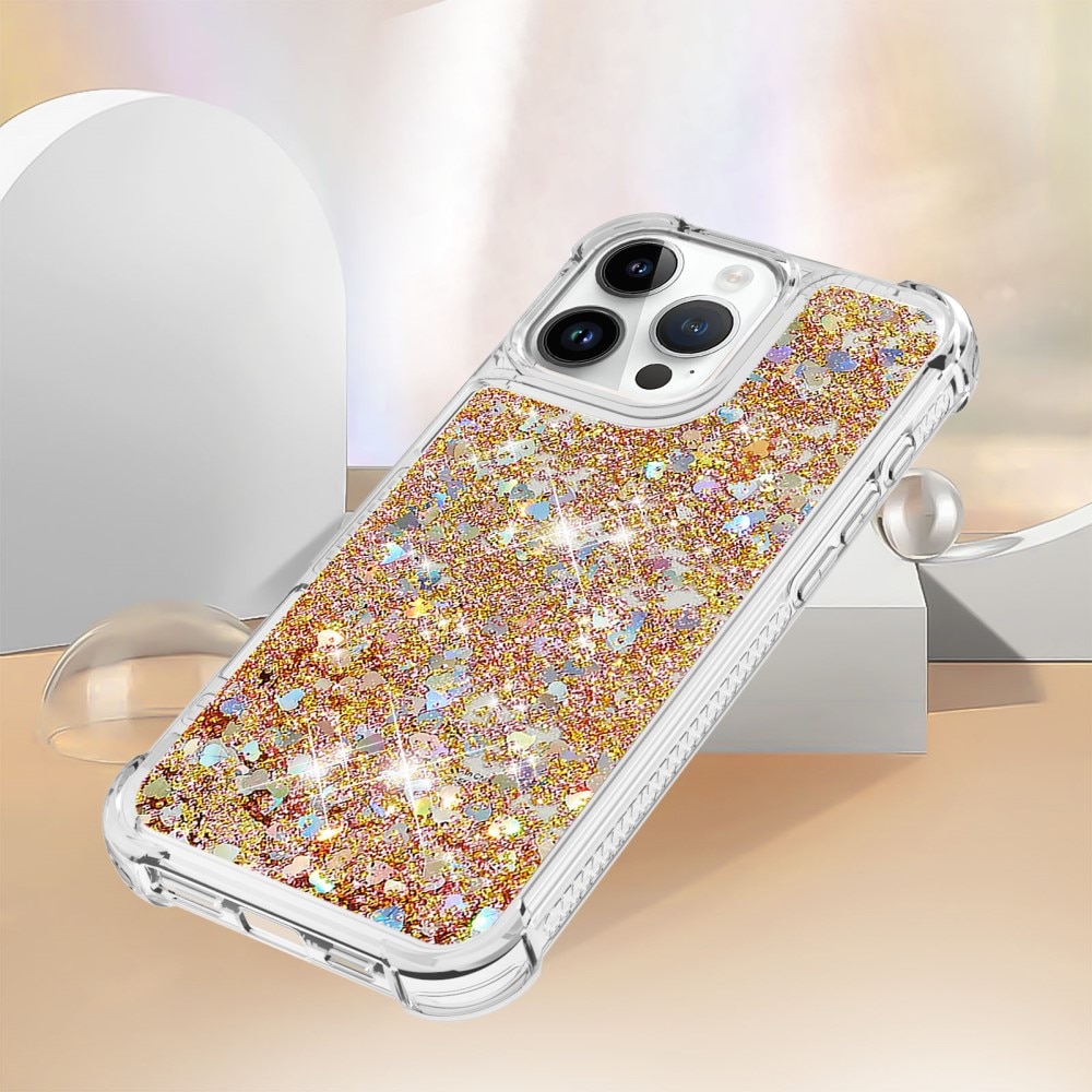 Glitter Powder TPU Kuori iPhone 16 Pro kulta