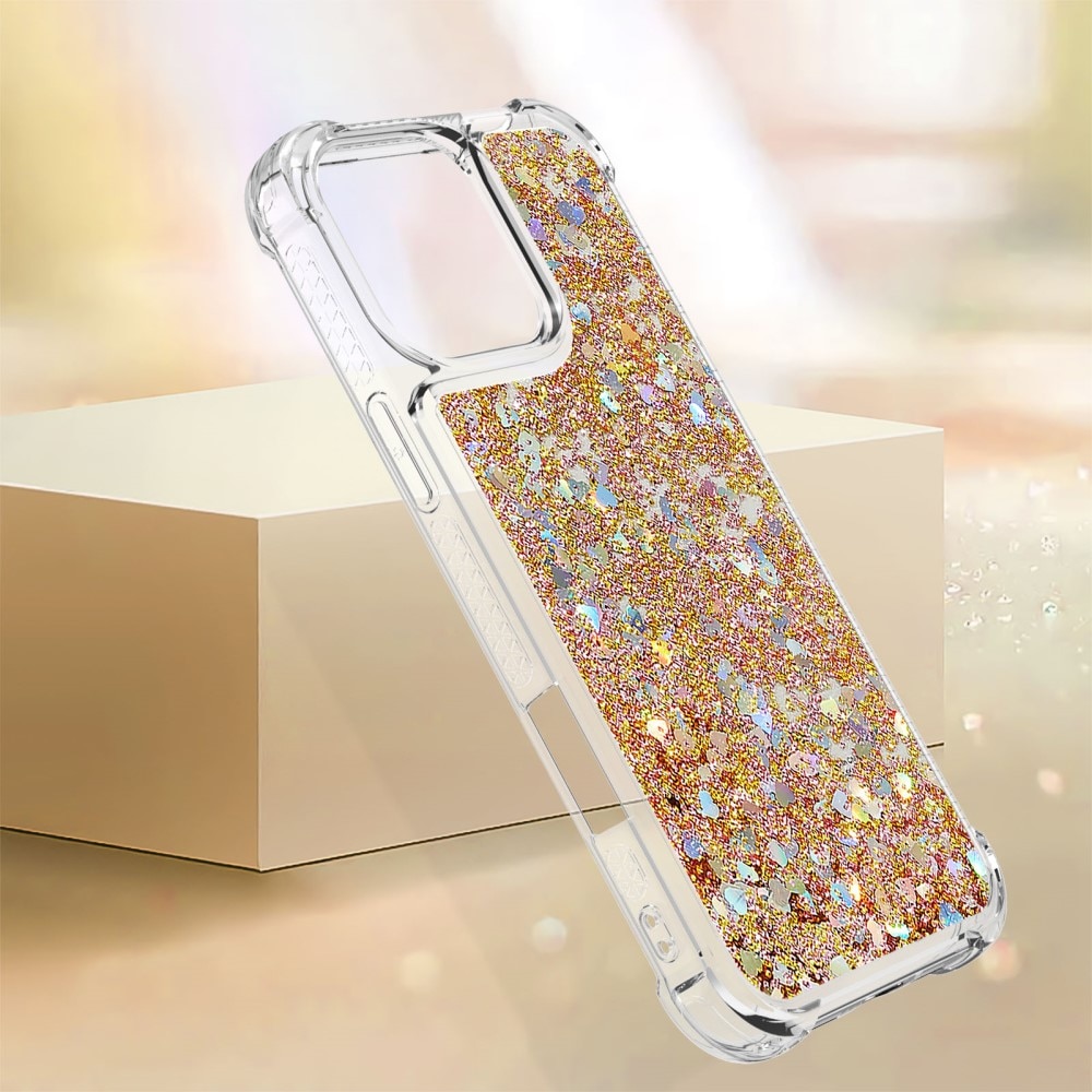 Glitter Powder TPU Kuori iPhone 16 Pro kulta