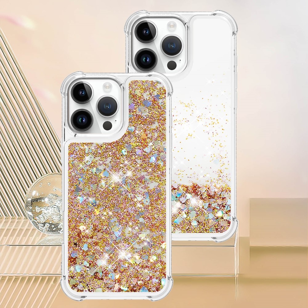 Glitter Powder TPU Kuori iPhone 16 Pro kulta