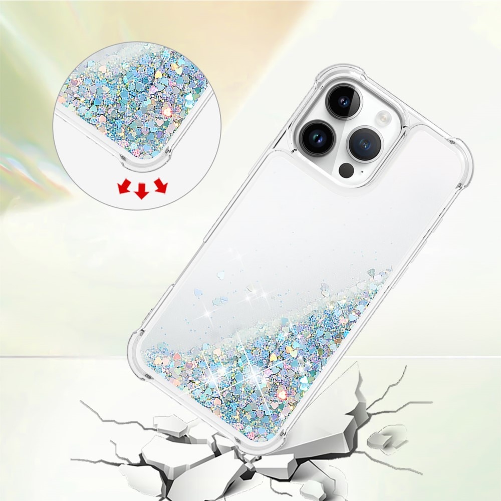 Glitter Powder TPU Kuori iPhone 16 Pro hopea