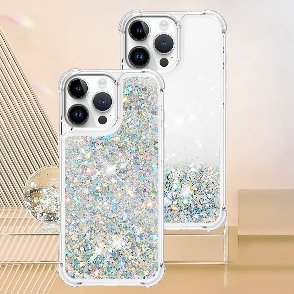 Glitter Powder TPU Kuori iPhone 16 Pro hopea