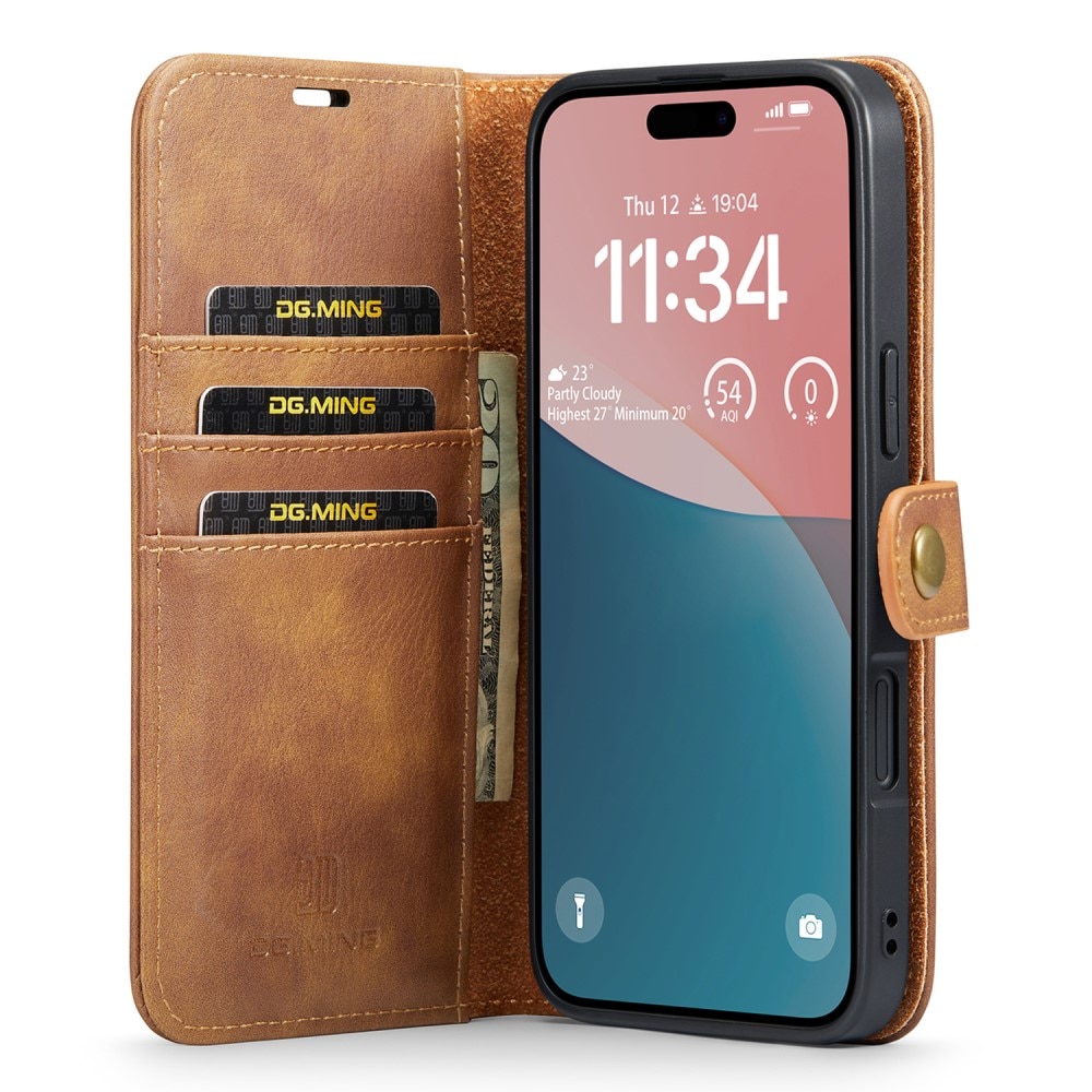 Magnet Wallet iPhone 16 Plus Cognac