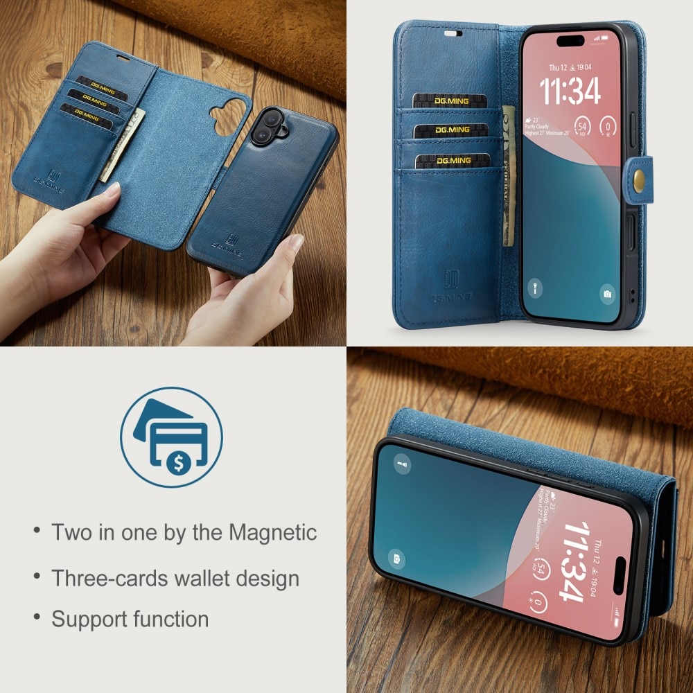 Magnet Wallet iPhone 16 Plus Blue