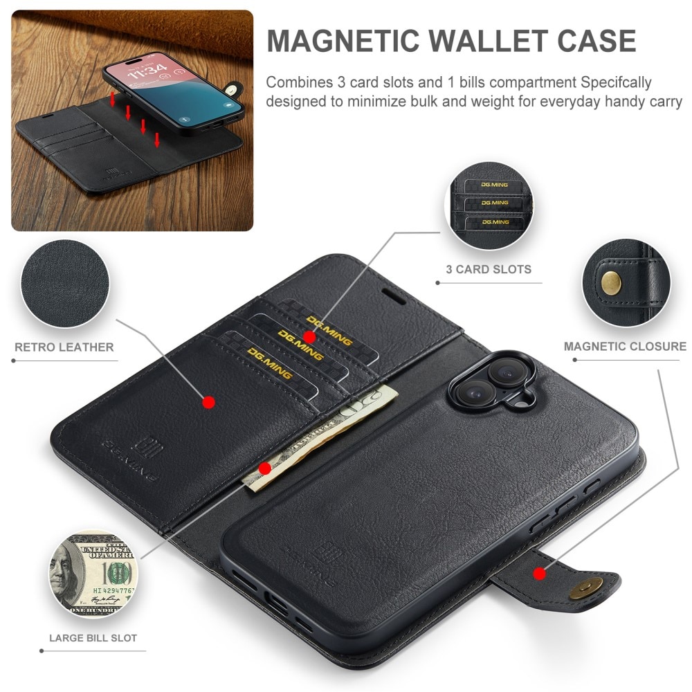 Magnet Wallet iPhone 16 Black