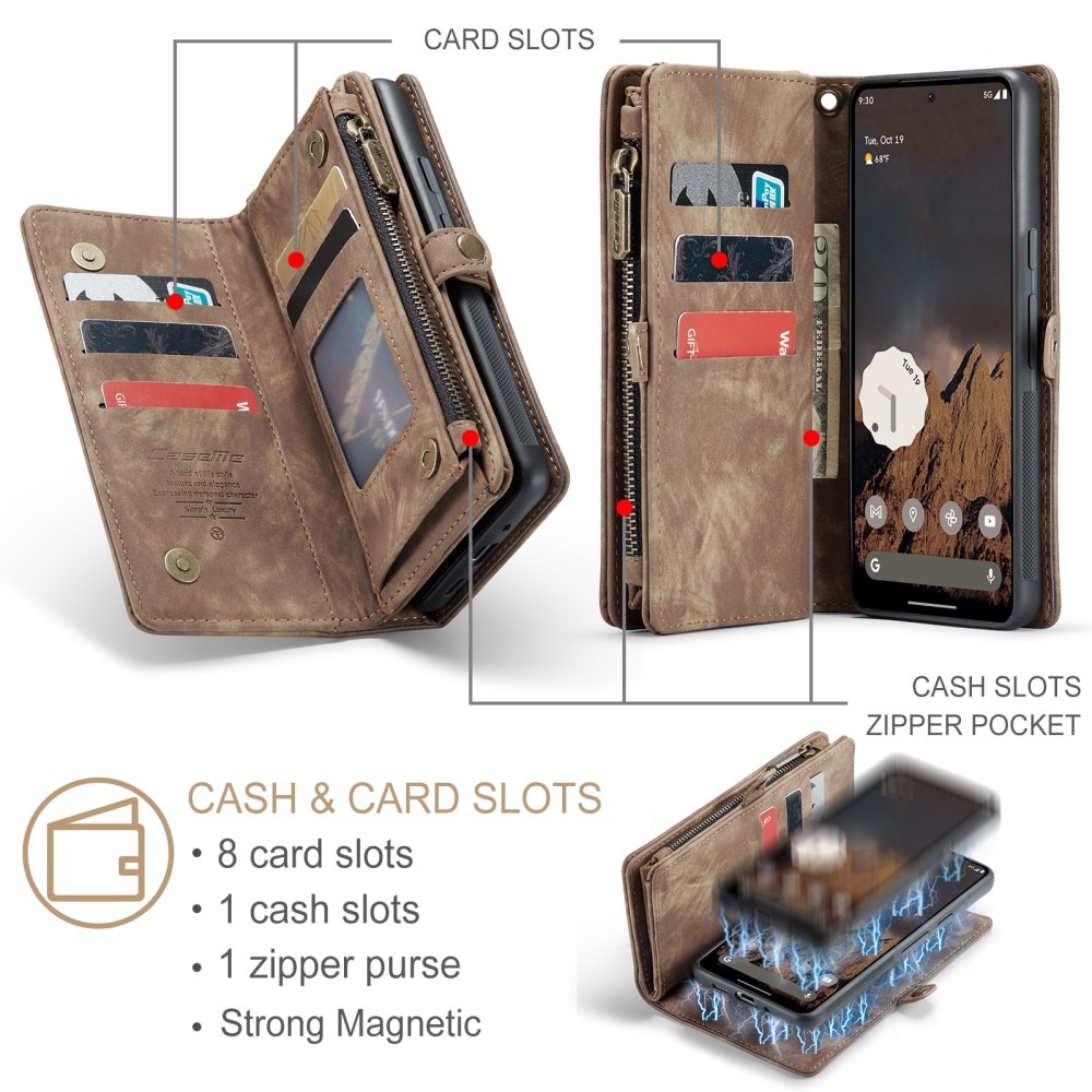 Multi-slot Suojakotelo Google Pixel 9 Pro XL ruskea