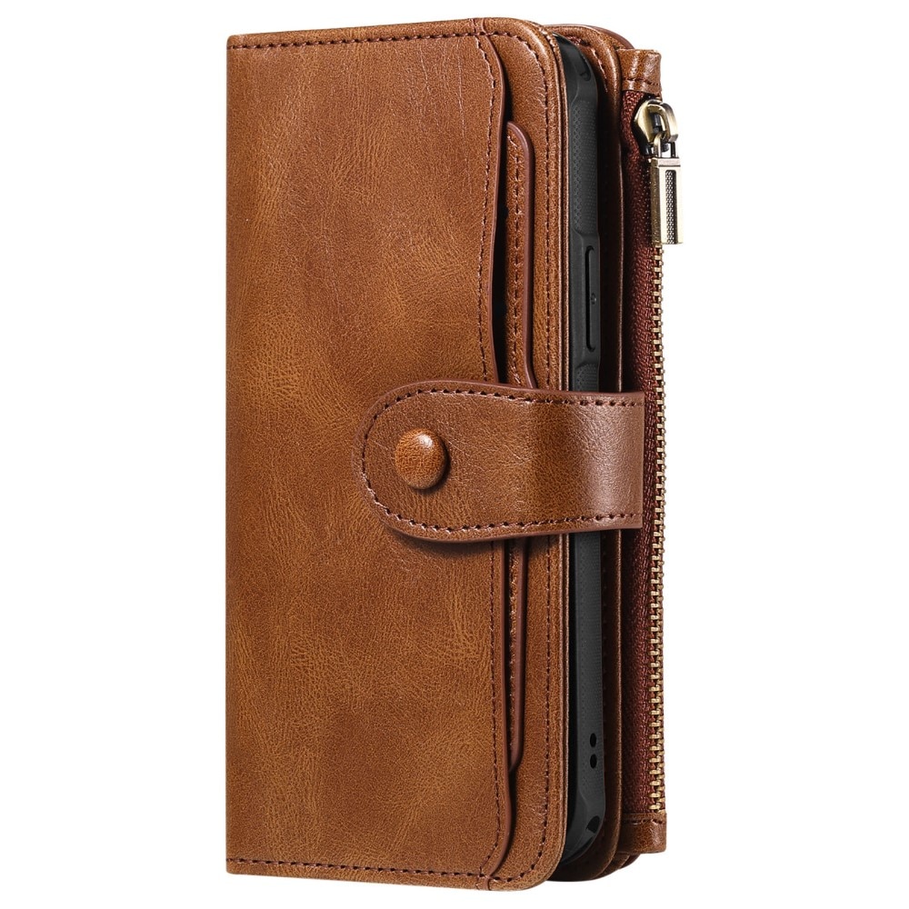 Magnet Leather Multi-Wallet iPhone 16 Pro ruskea