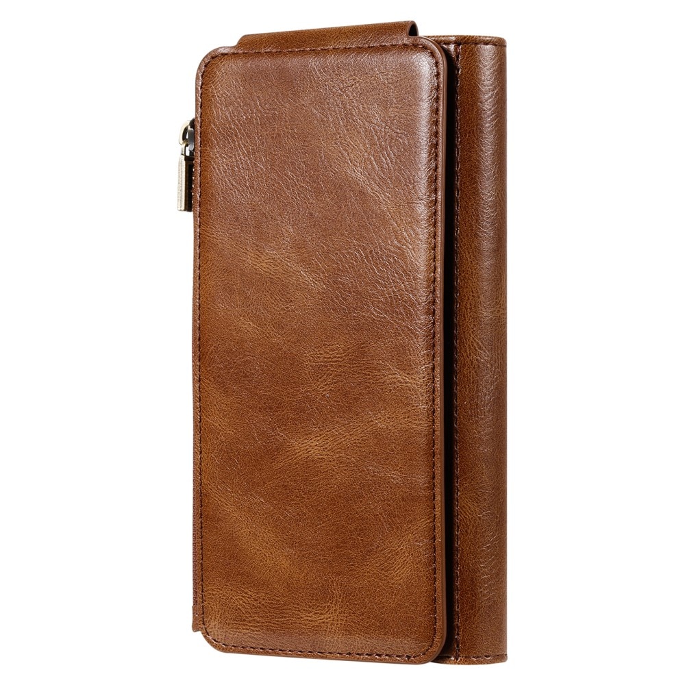 Magnet Leather Multi-Wallet iPhone 16 Pro ruskea