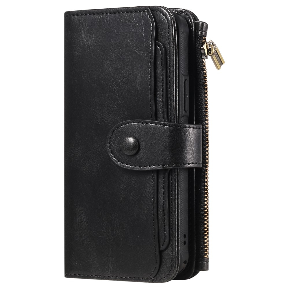 Magnet Leather Multi-Wallet iPhone 16 Pro musta