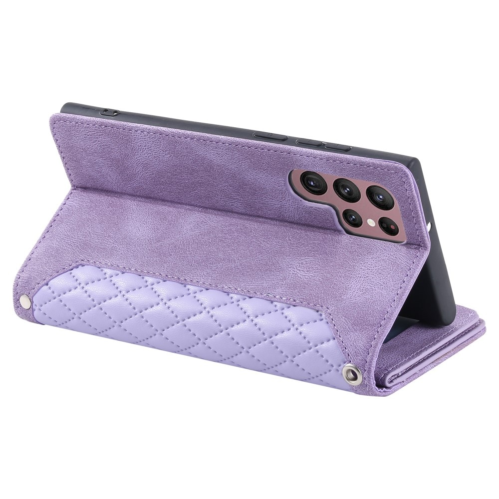 Lompakkolaukku Samsung Galaxy S25 Ultra Quilted Liila