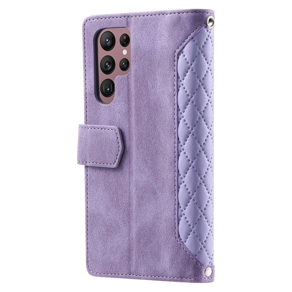 Lompakkolaukku Samsung Galaxy S25 Ultra Quilted Liila