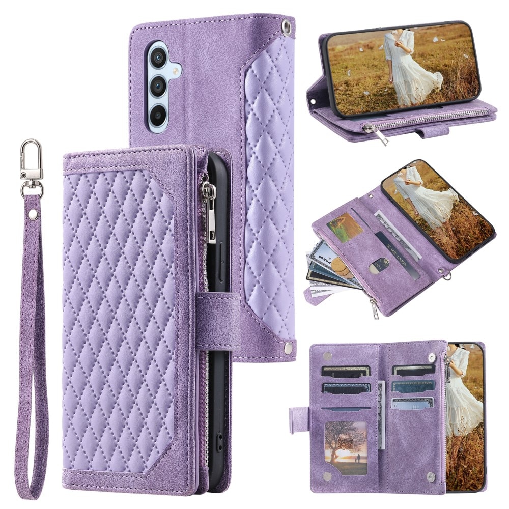 Lompakkolaukku Samsung Galaxy S25 Quilted Liila