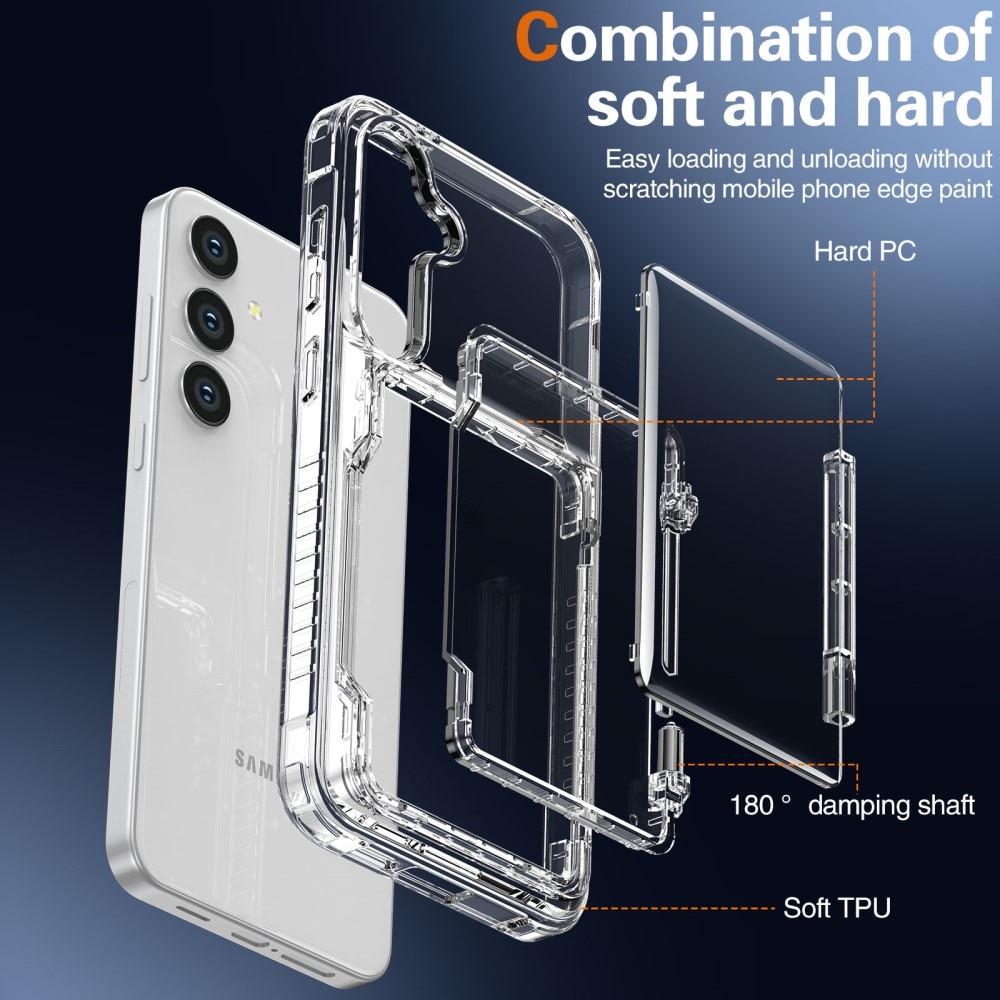 Hybridikuori Korttitasku Kickstand Samsung Galaxy S25 kirkas