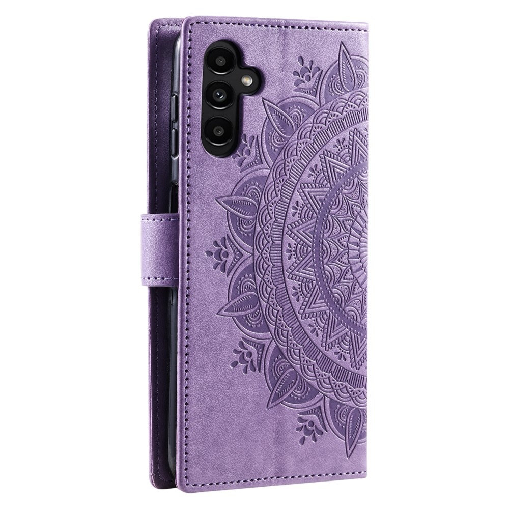 Nahkakotelo Mandala Samsung Galaxy A36 liila