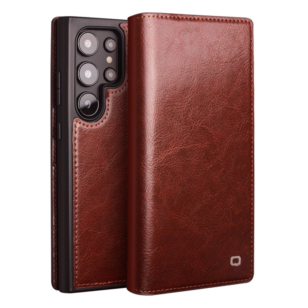 Leather Wallet Case Samsung Galaxy S25 Ultra Brown