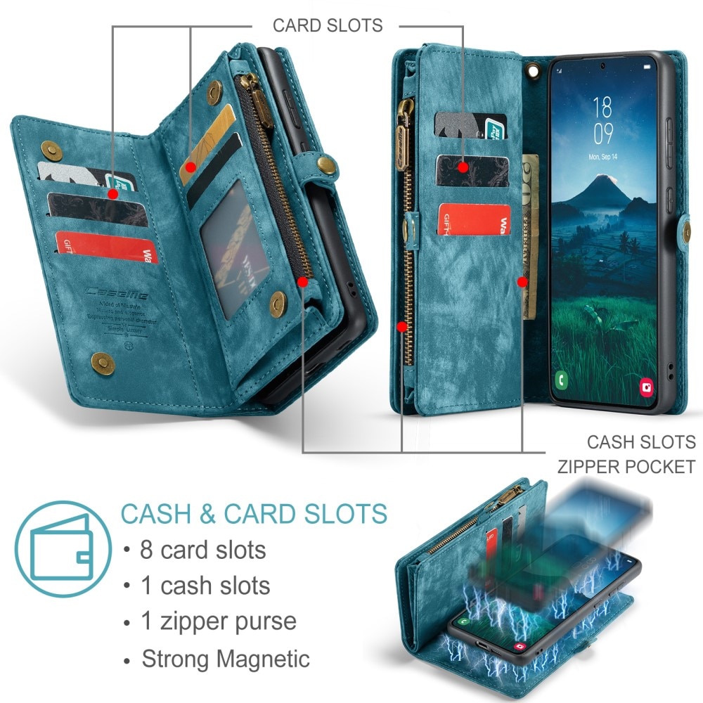 Multi-slot Suojakotelo Samsung Galaxy S25 Plus sininen