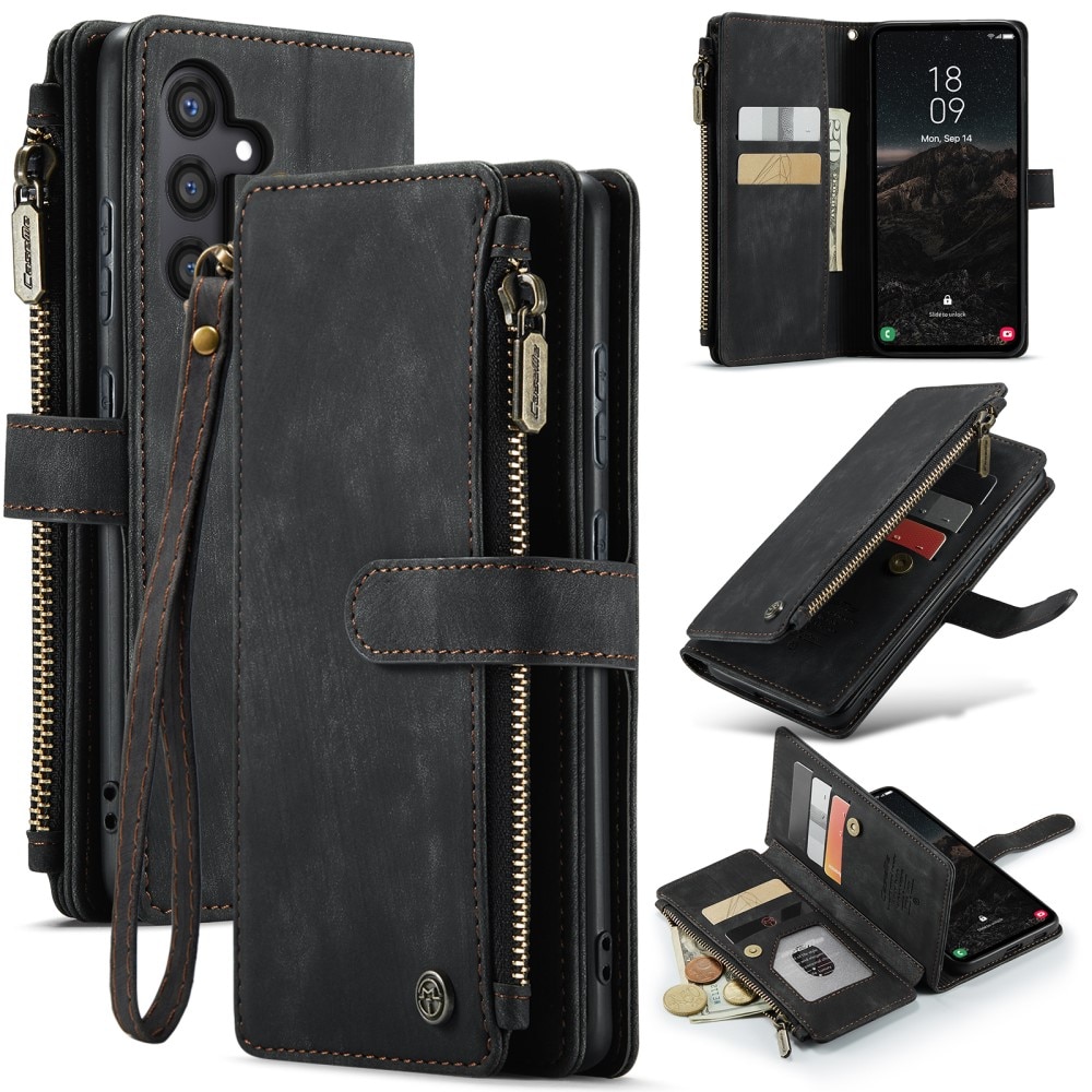 Zipper Wallet Samsung Galaxy S25 Musta