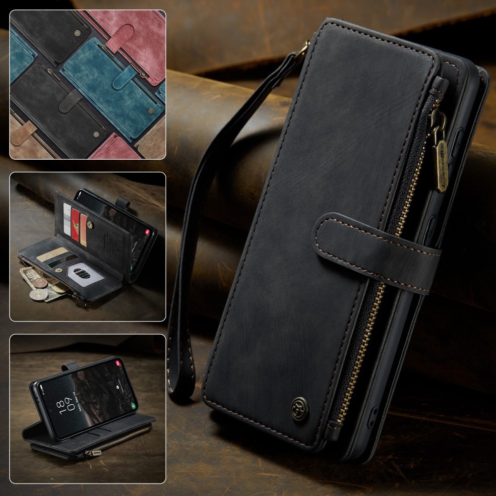 Zipper Wallet Samsung Galaxy S25 Musta