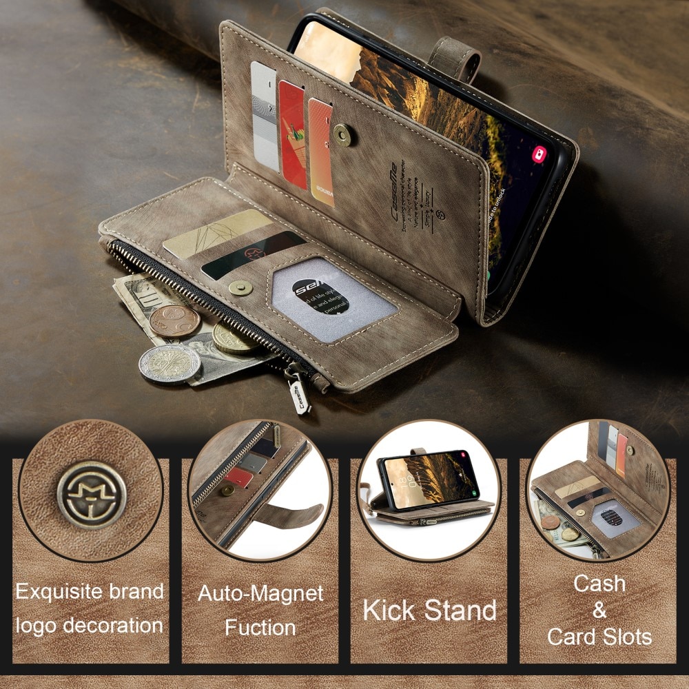 Zipper Wallet Samsung Galaxy S25 Ruskea