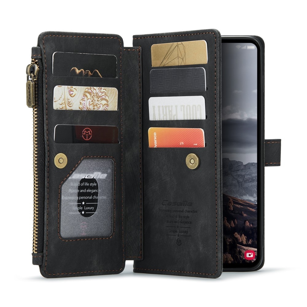 Zipper Wallet Samsung Galaxy S25 Plus Musta