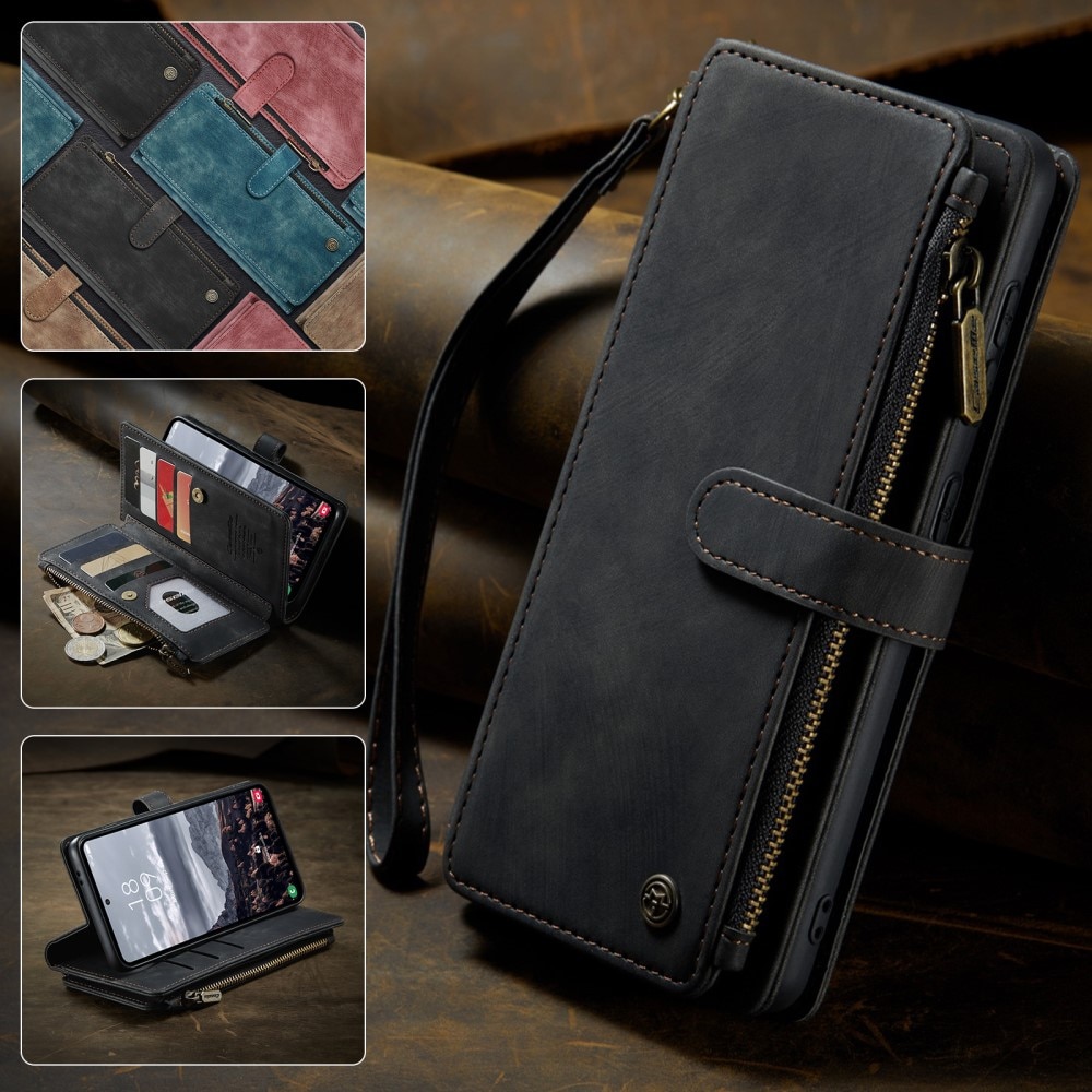 Zipper Wallet Samsung Galaxy S25 Plus Musta