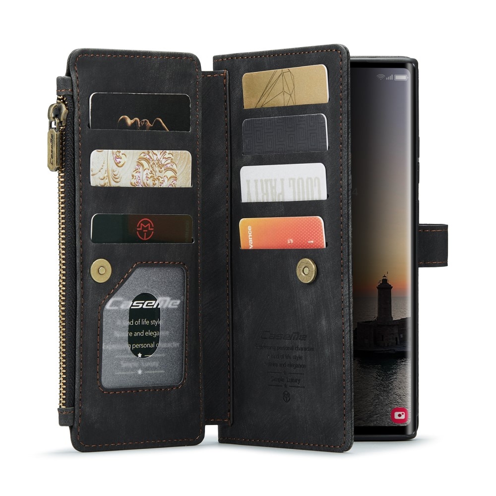 Zipper Wallet Samsung Galaxy S25 Ultra Musta