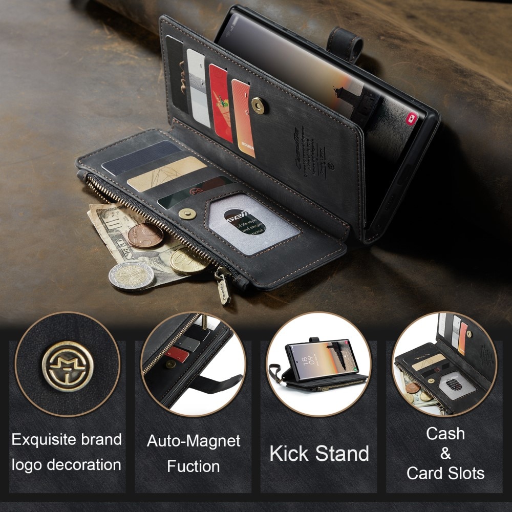 Zipper Wallet Samsung Galaxy S25 Ultra Musta