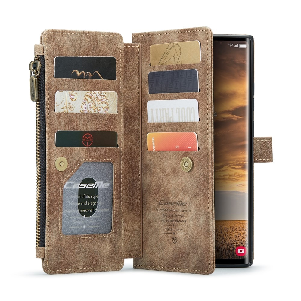 Zipper Wallet Samsung Galaxy S25 Ultra Ruskea