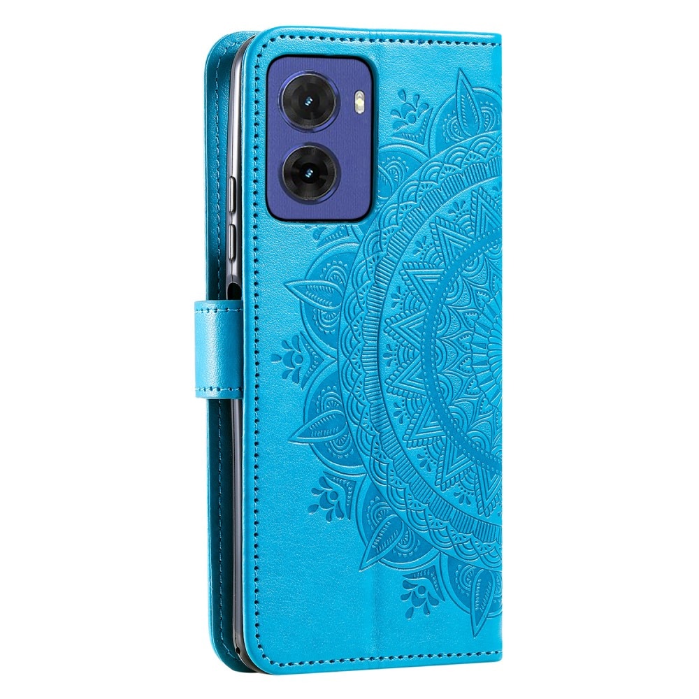 Nahkakotelo Mandala Motorola Moto E15 sininen