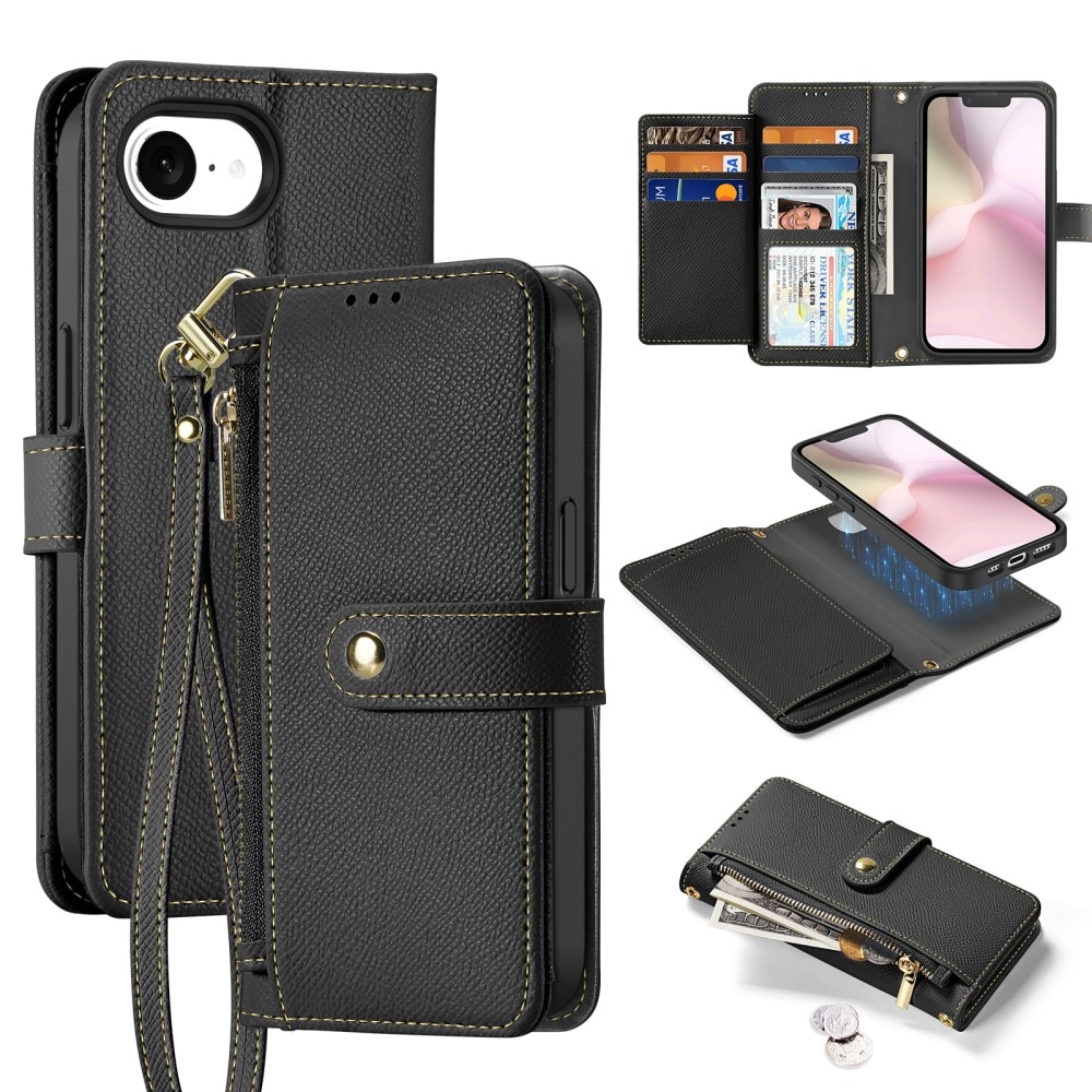 Lawa Series Magnetic Wallet Case iPhone SE 4 - Black