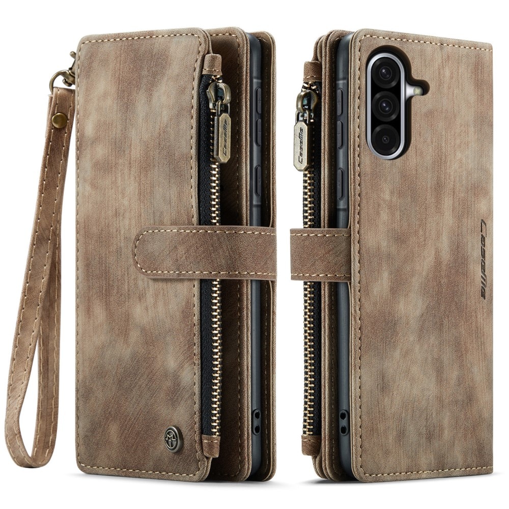 Zipper Wallet Samsung Galaxy A56 Ruskea