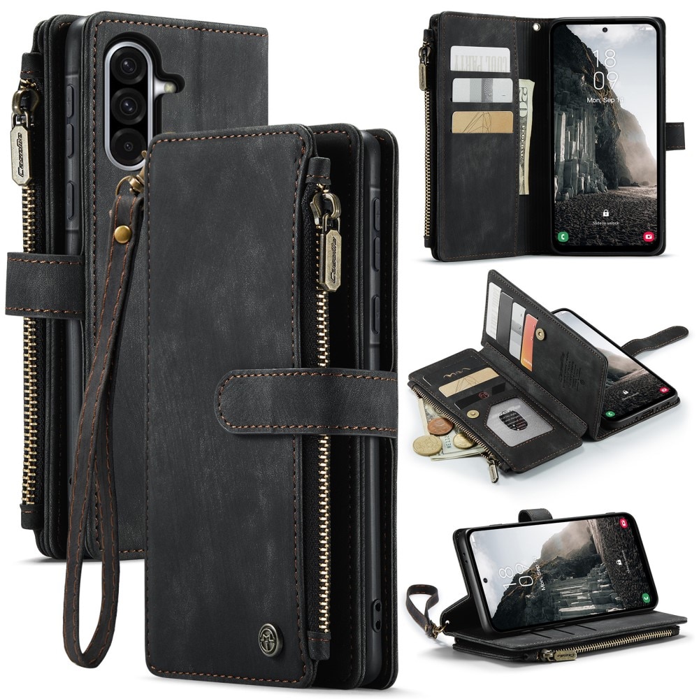 Zipper Wallet Samsung Galaxy A56 Musta